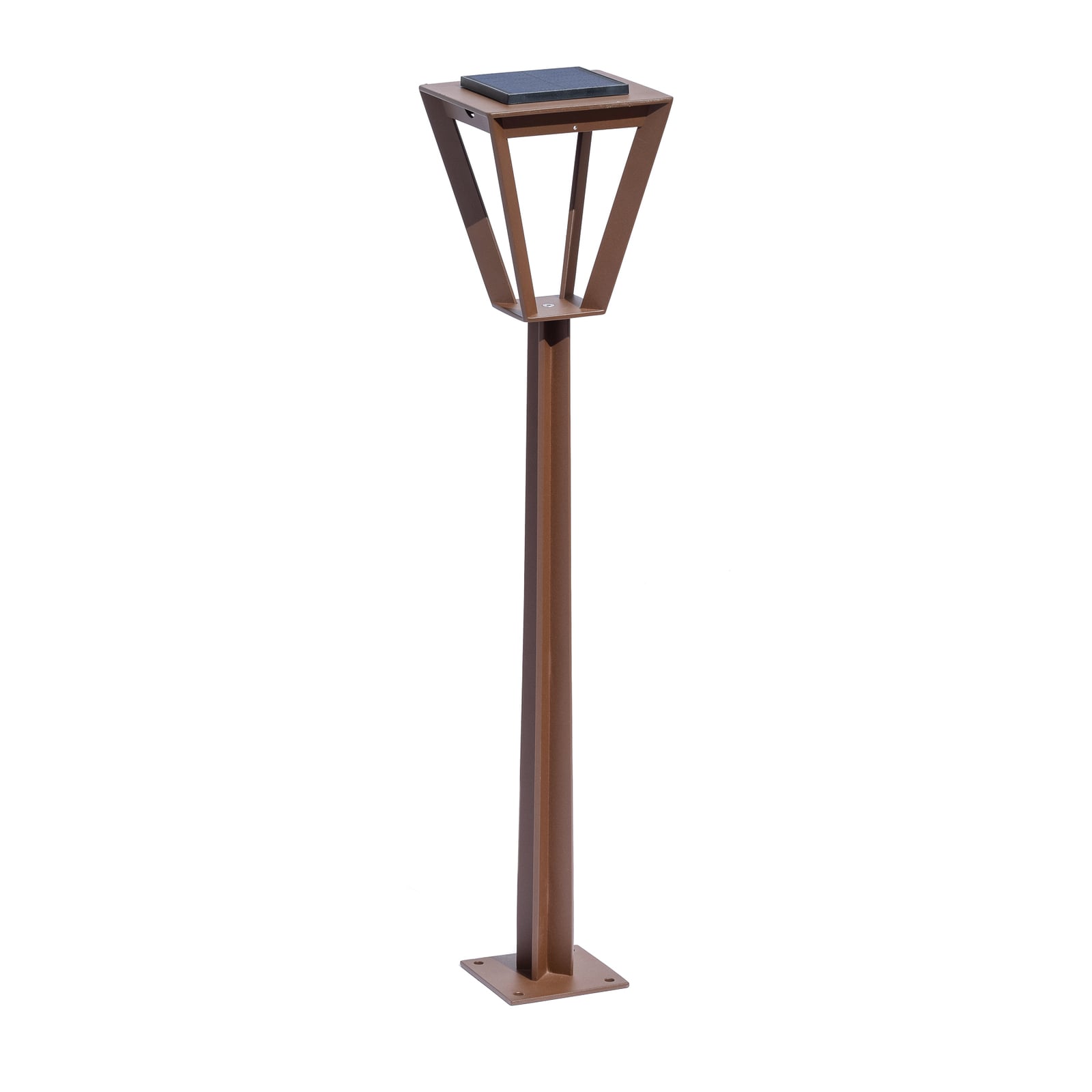 LED solcelle sti-lampe Metro med bevegelsessensor corten IP55 forfra
