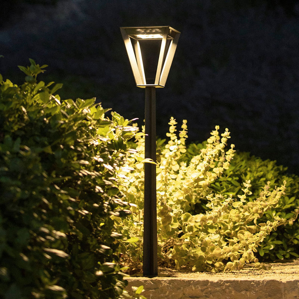LED solcelle sti-lampe Metro med sensor grå bakside