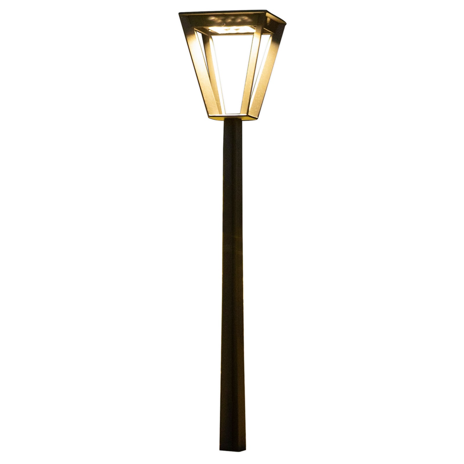 LED solcelle sti-lampe Metro med sensor grå montert i hage