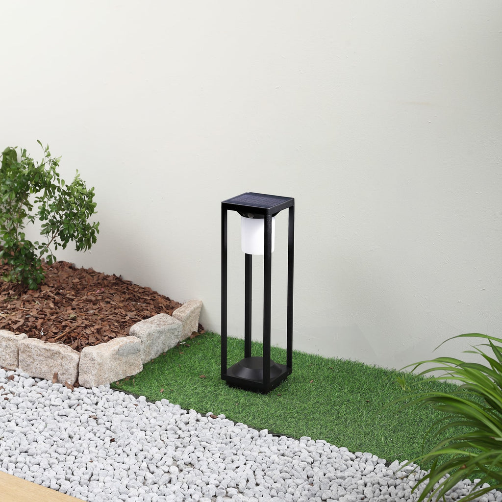 LED solcelle sti-lampe Nilea med bevegelsessensor svart bakside