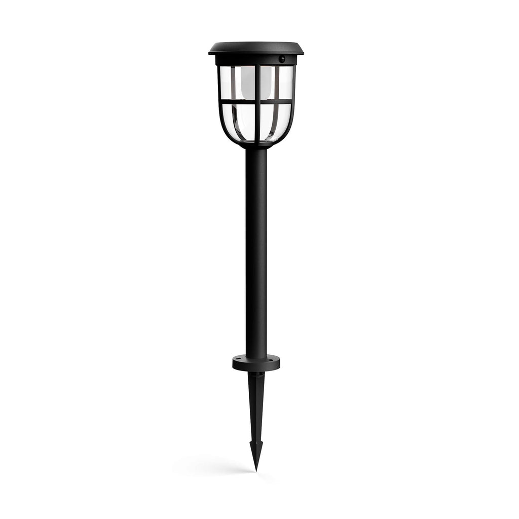 LED solcelle sti-lampe Radii med bevegelsessensor svart IP44 bakside