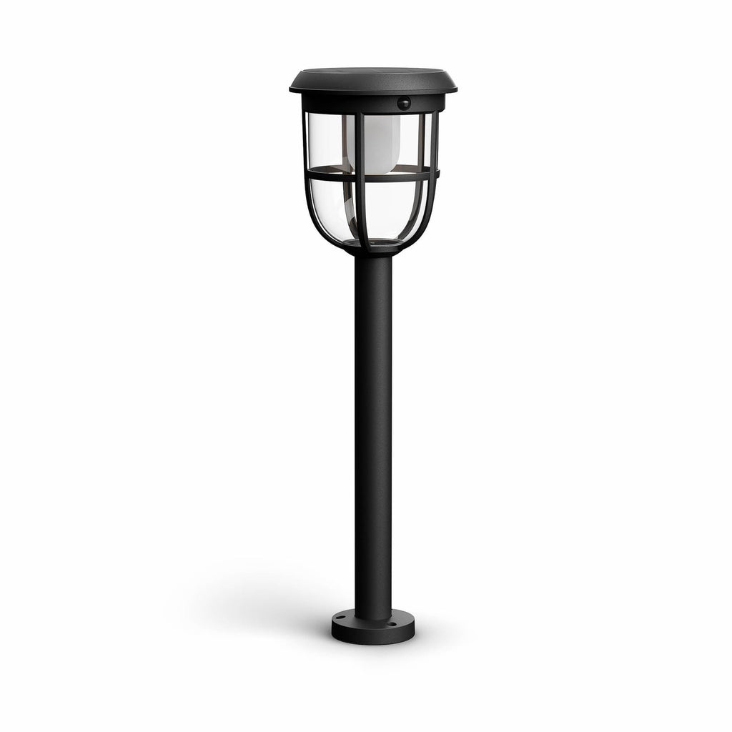 LED solcelle sti-lampe Radii med bevegelsessensor svart IP44 detalj