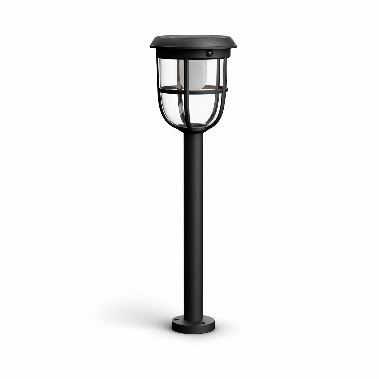 LED solcelle sti-lampe Radii med bevegelsessensor svart IP44 detalj