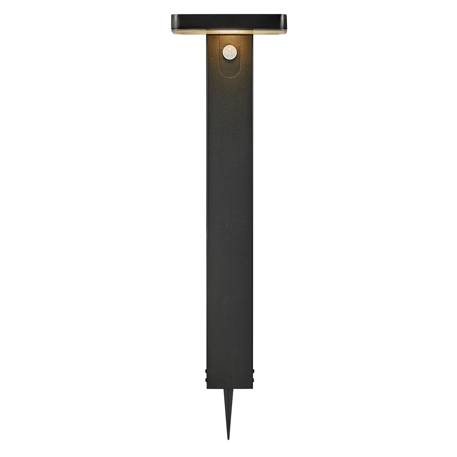 LED solcelle sti-lampe Rica Square nærbilde av bevegelsessensor