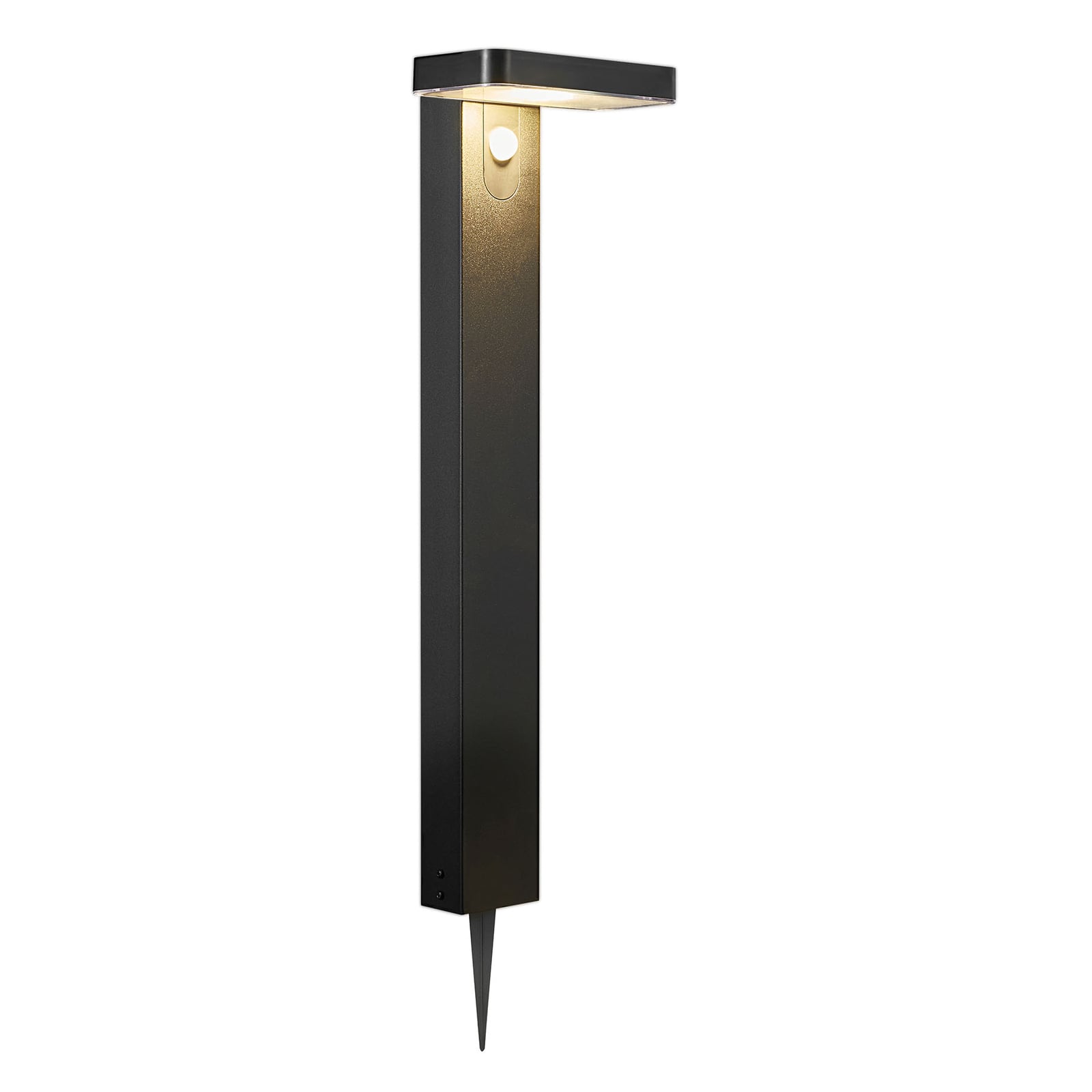 LED solcelle sti-lampe Rica Square montert i hage