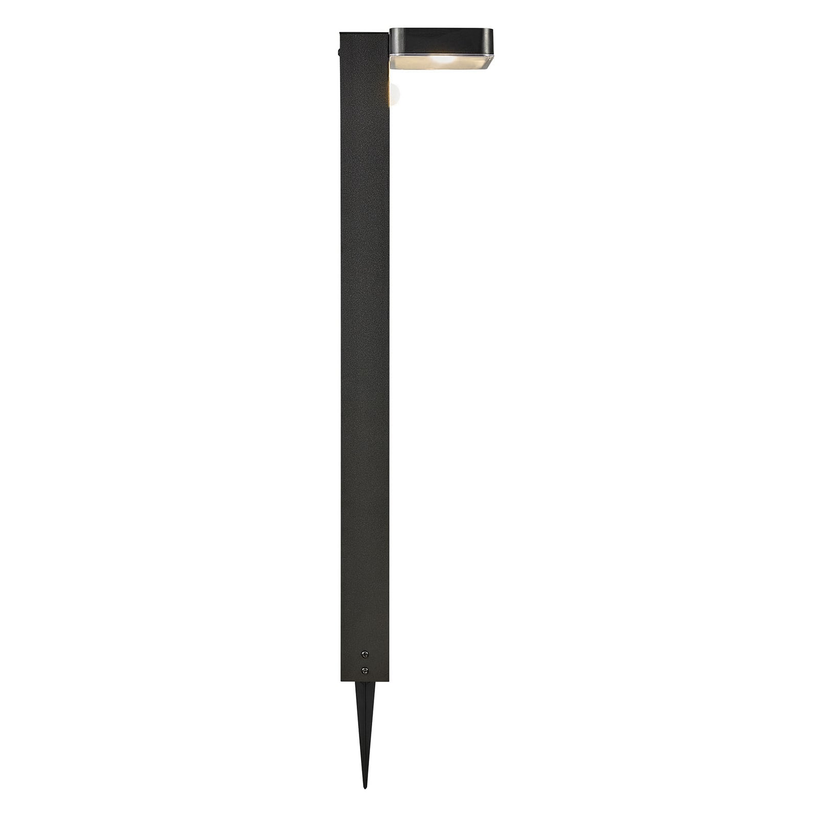 LED solcelle sti-lampe Rica Square sett fra siden
