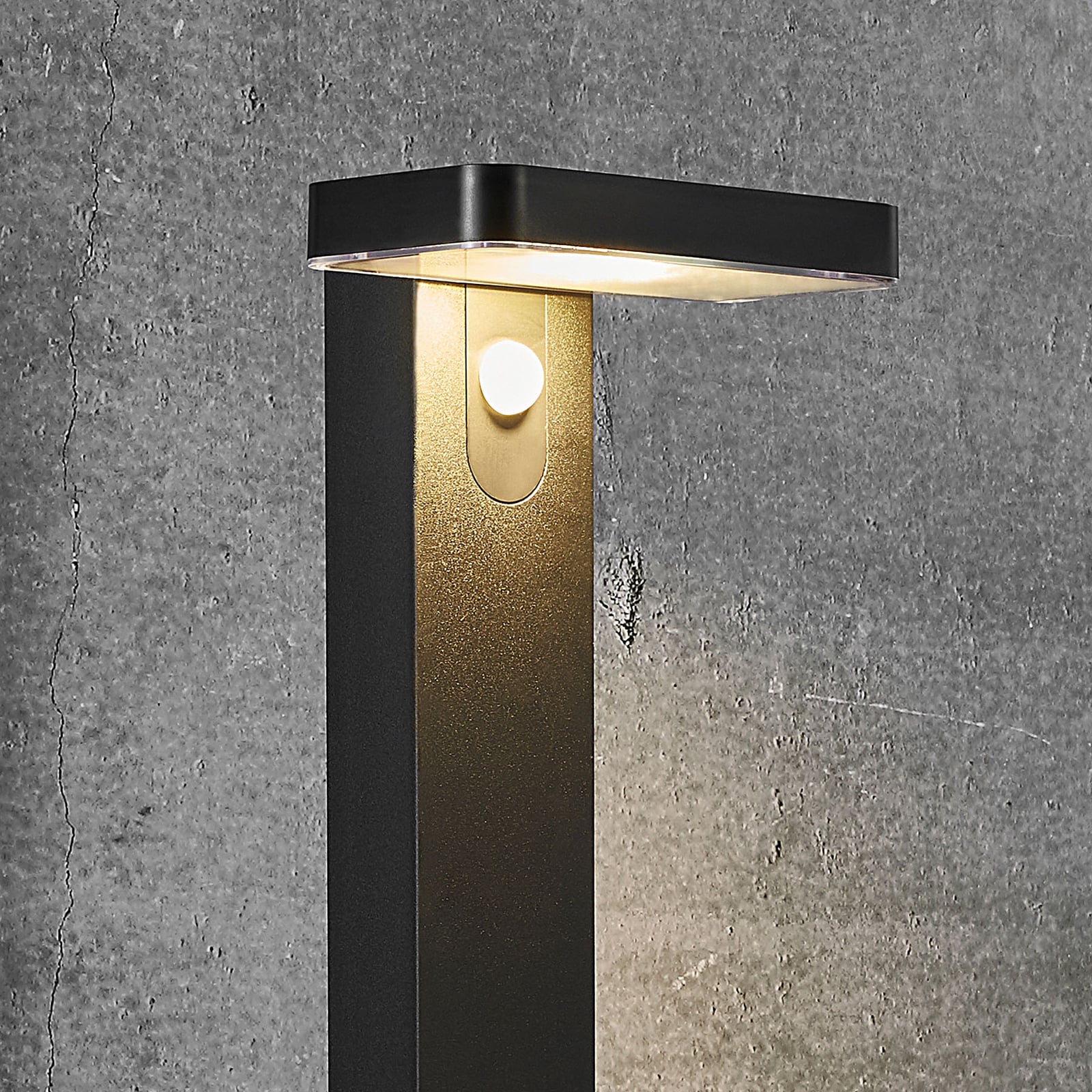 LED solcelle sti-lampe Rica Square detalj av solarmodul