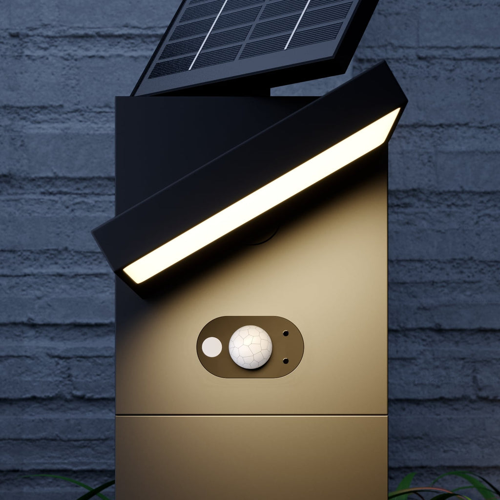 LED solcelle sti-lampe Silvan nærbilde av lampehode