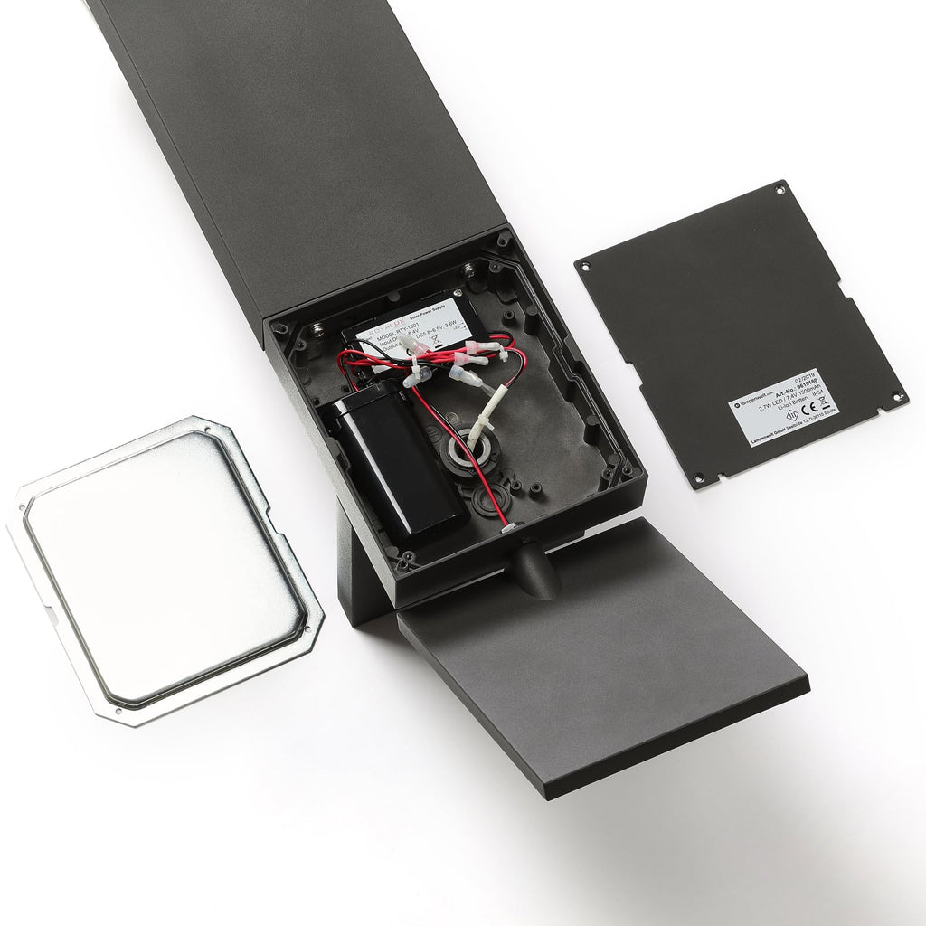 LED solcelle sti-lampe Silvan med bevegelsessensor sideprofil