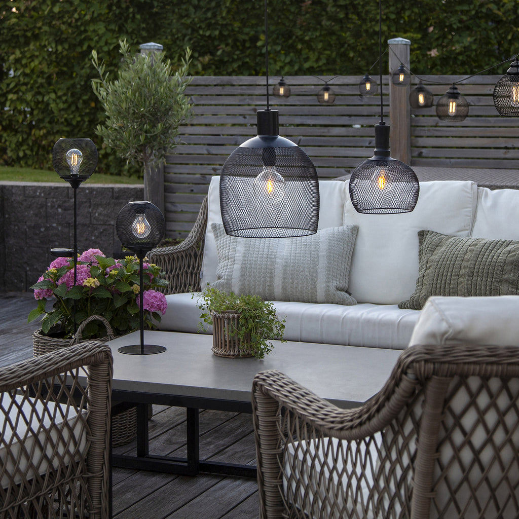 LED solcelle sti-lampe Sunlight med spyd IP44 bakside