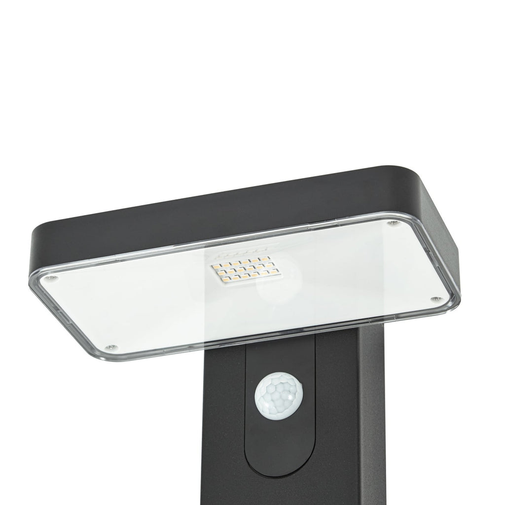 LED solcelle sti-lampe Tarlson kantet antrasitt sideprofil