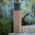 LED solcelle sti-lampe Tekura teak/grå 75 cm forfra