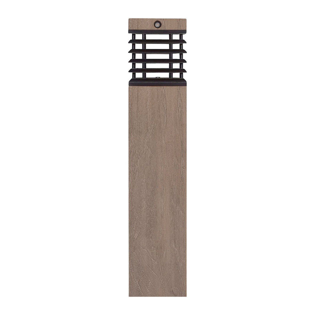 LED solcelle sti-lampe Tekura teak/grå 75 cm detalj