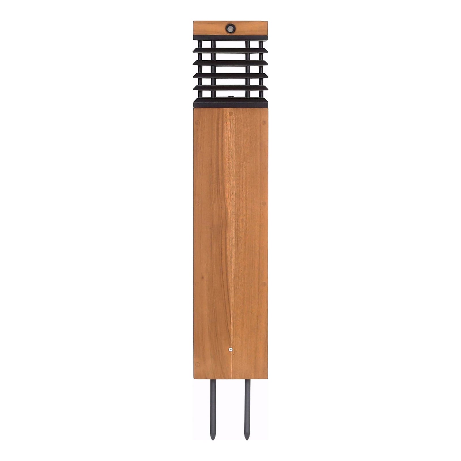 LED solcelle sti-lampe Tekura teak/grå 75 cm sett forfra