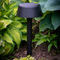 LED solcelle sti-lampe Valencia svart metall IP44 forfra