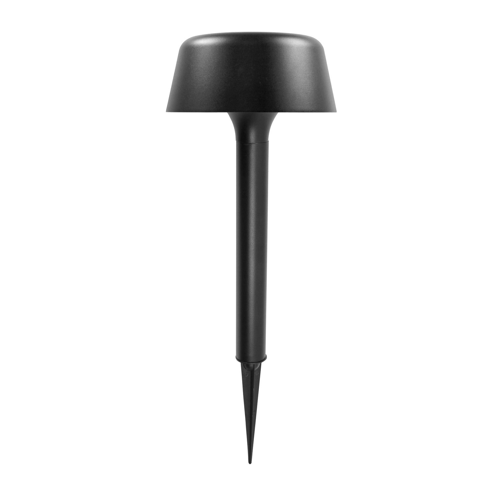 LED solcelle sti-lampe Valencia svart metall IP44 detalj av solcellepanel
