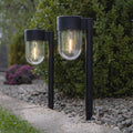LED solcelle stolpelampe Cupola svart forfra