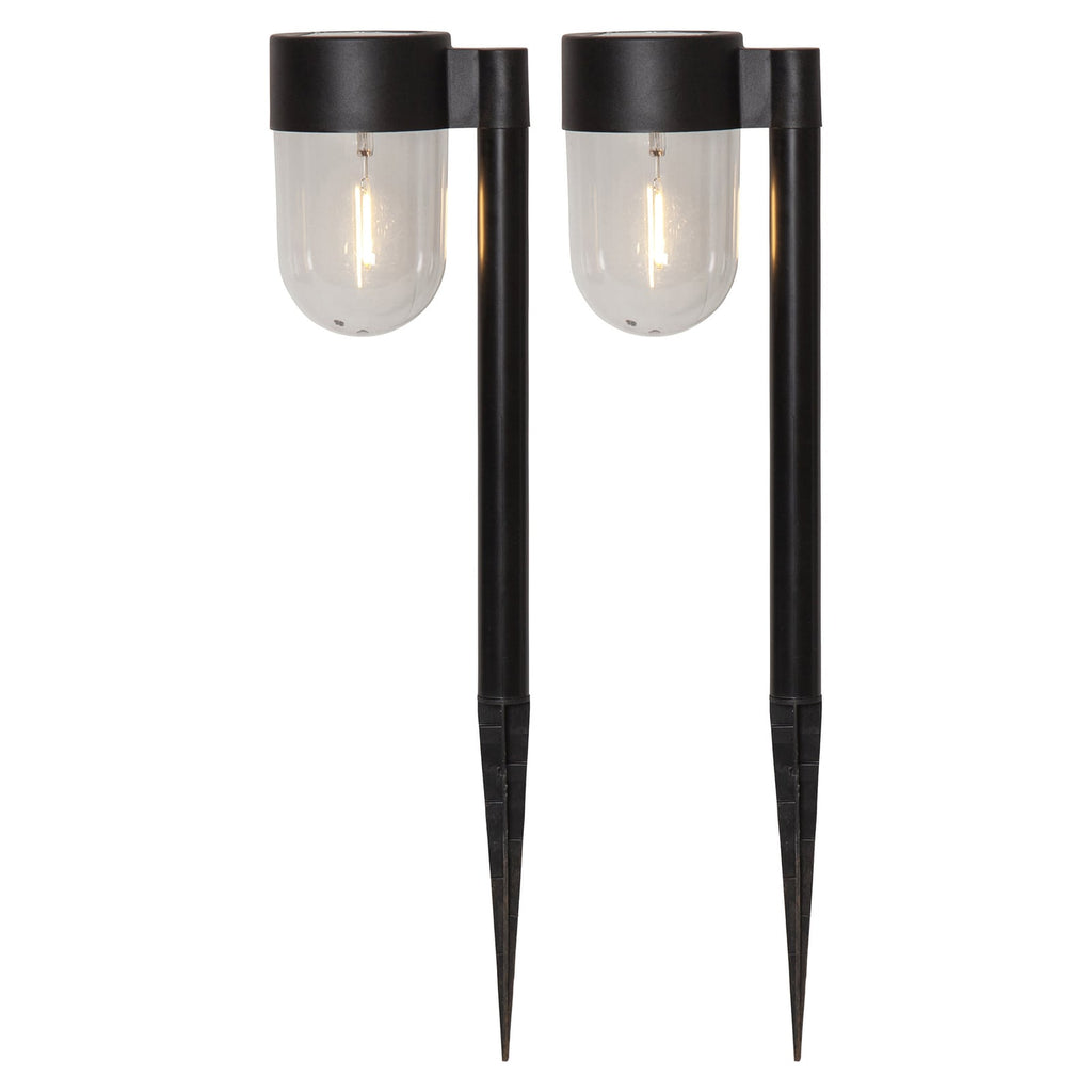 LED solcelle stolpelampe Cupola svart montert