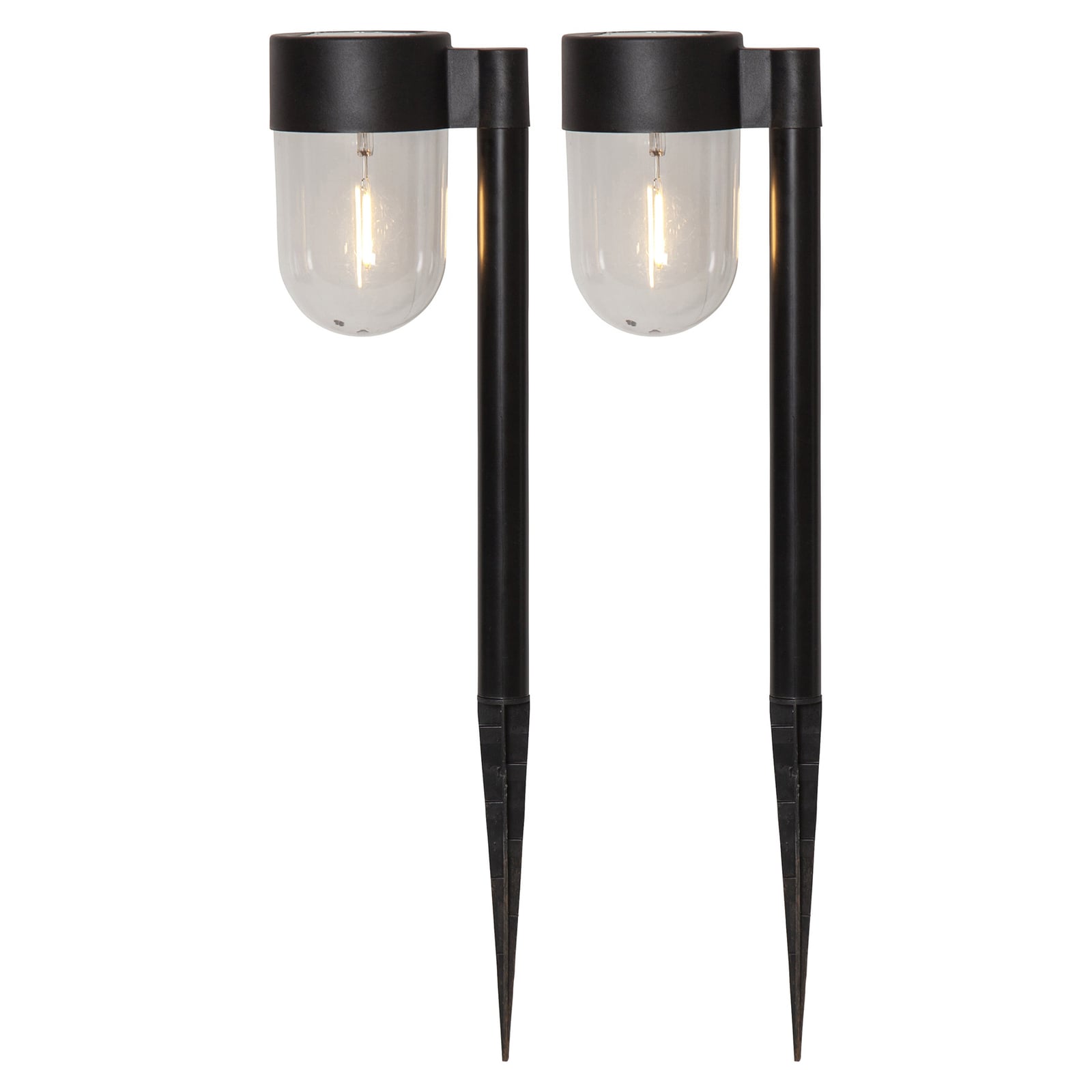 LED solcelle stolpelampe Cupola svart montert