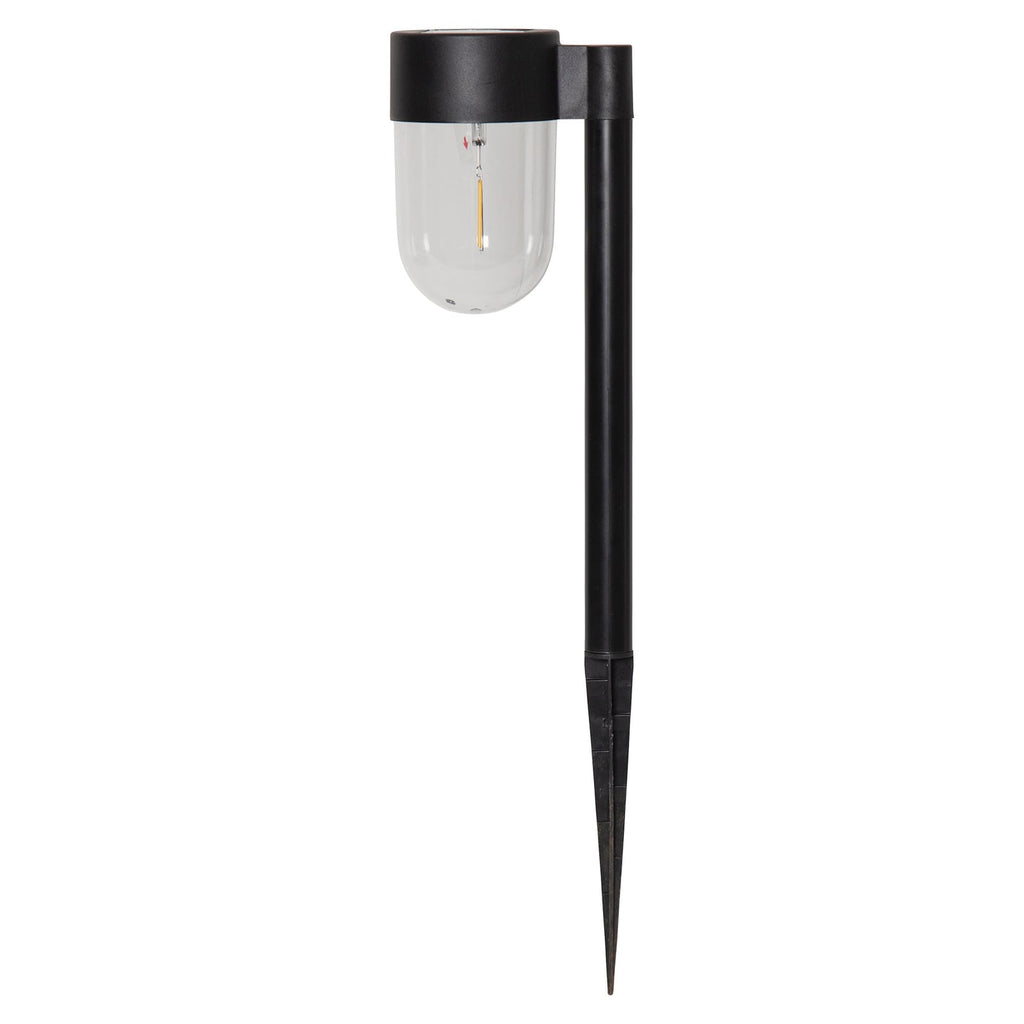 LED solcelle stolpelampe Cupola svart fra siden