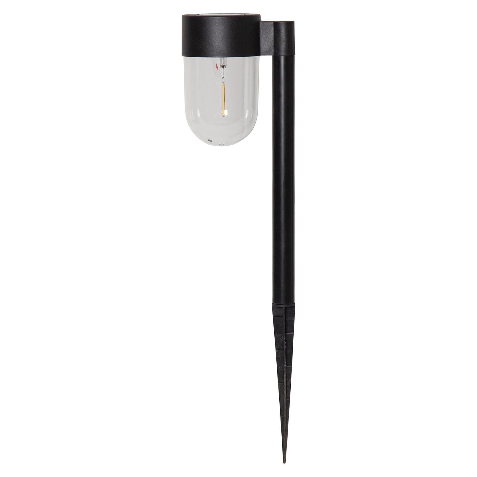 LED solcelle stolpelampe Cupola svart fra siden