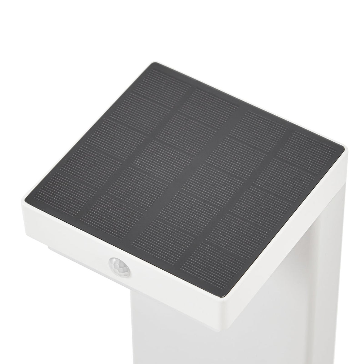 LED solcelle stolpelampe Eleazar hvit aluminium dimbar IP44 med jordspiss