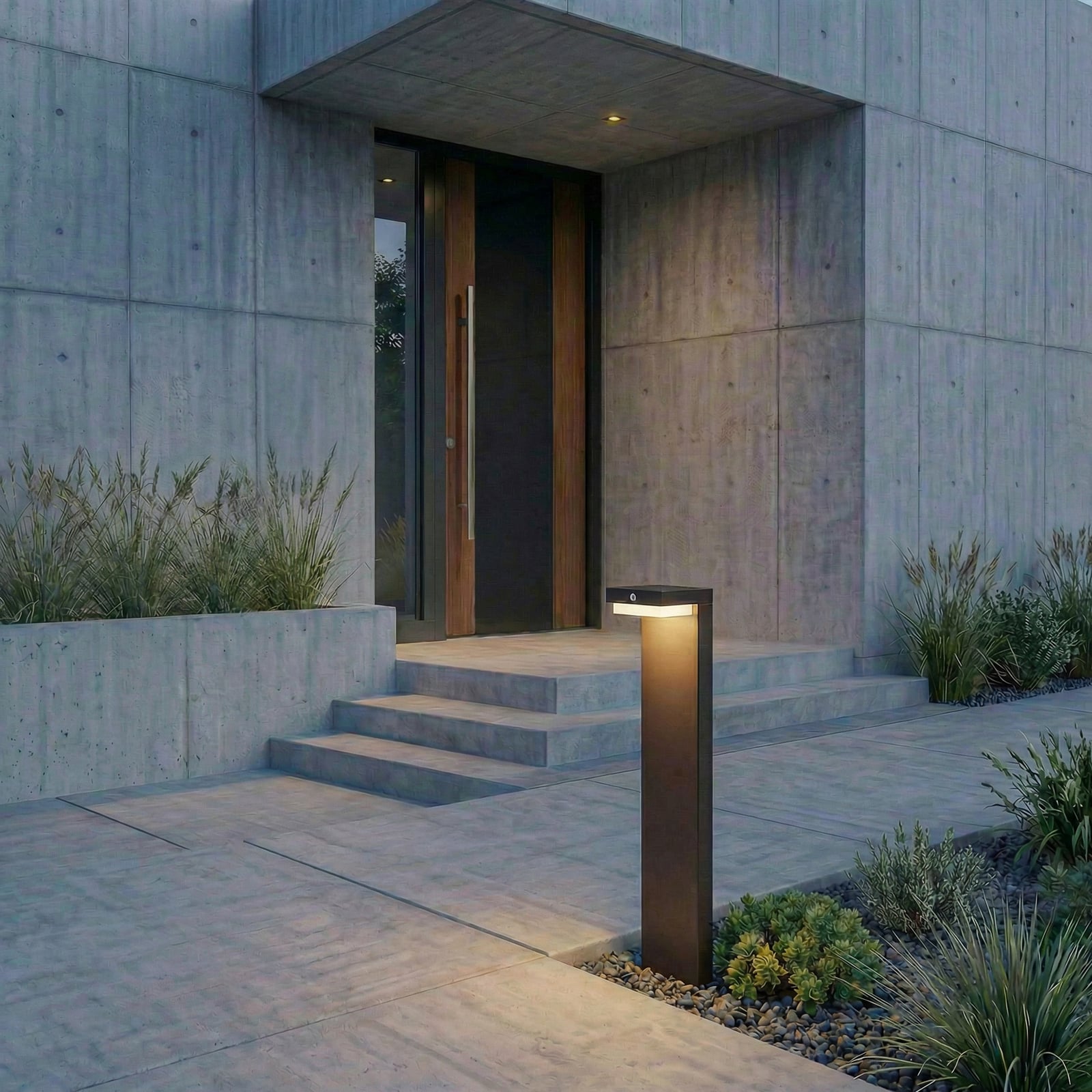 LED solcelle stolpelampe Eleazar bakside