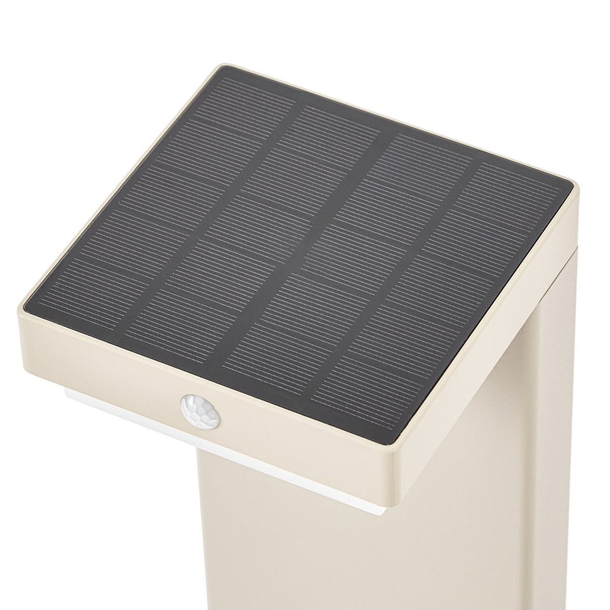 LED solcelle stolpelampe Eleazar beige aluminium med jordspyd