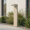 LED solcelle stolpelampe Eleazar beige aluminium forfra