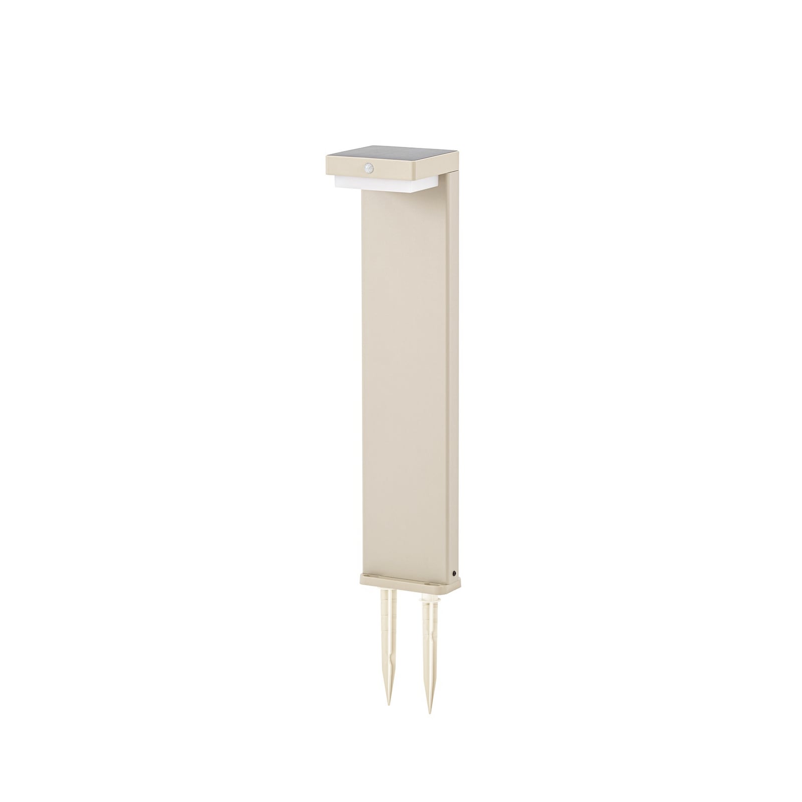 LED solcelle stolpelampe Eleazar beige aluminium nærbilde av sensor
