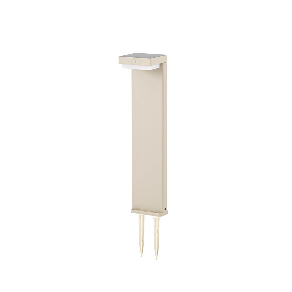 LED solcelle stolpelampe Eleazar beige aluminium nærbilde av sensor