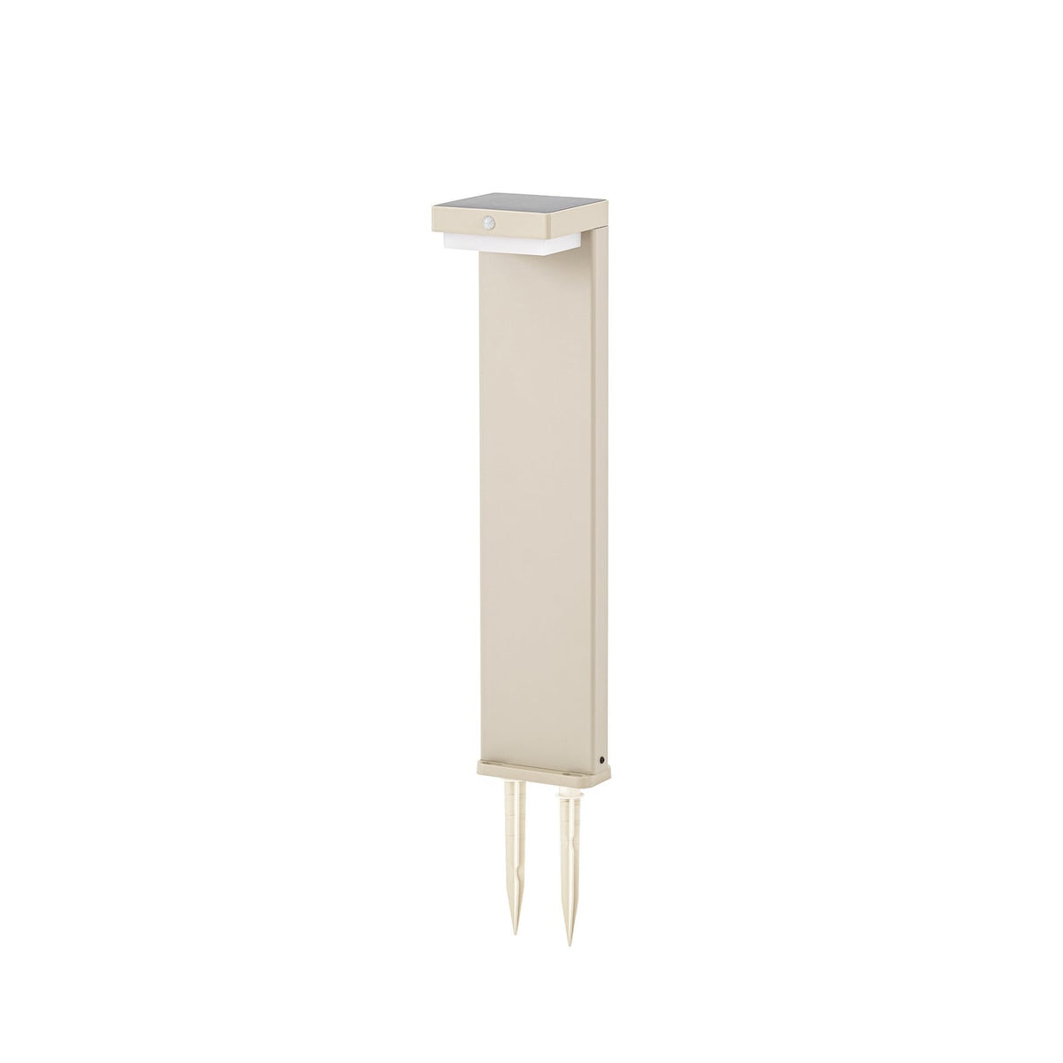 LED solcelle stolpelampe Eleazar beige aluminium nærbilde av sensor