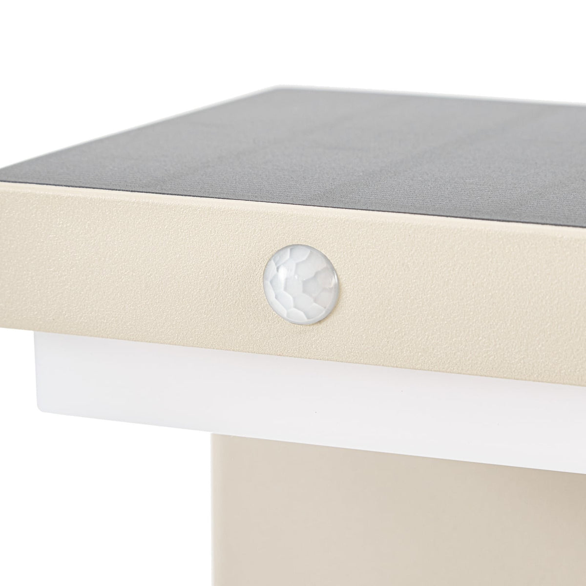 LED solcelle stolpelampe Eleazar beige aluminium USB-C lading