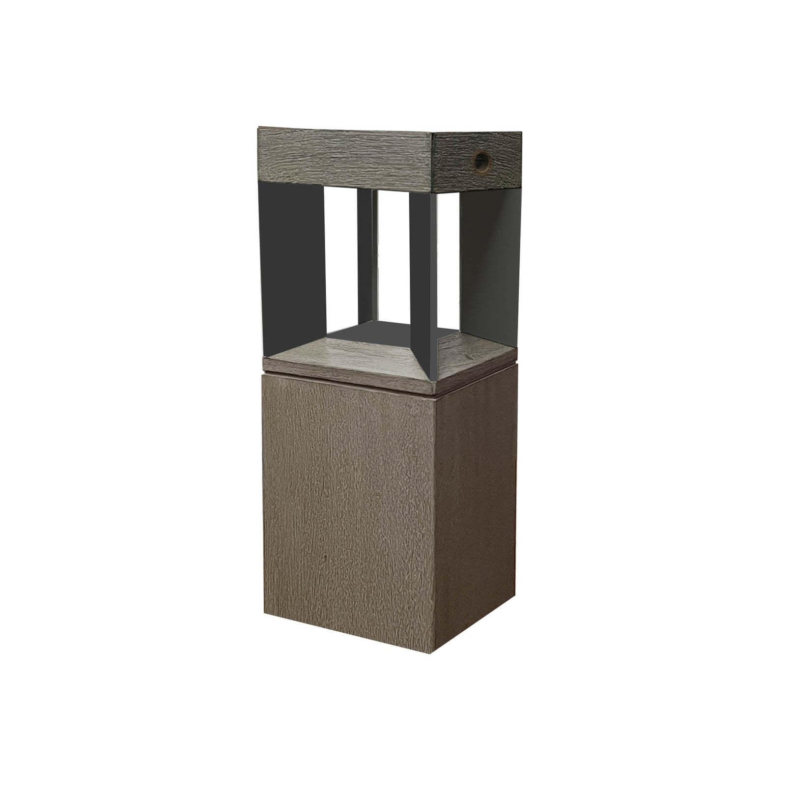 LED solcelle stolpelampe Teckalu med bevegelsessensor teak IP66 fra Les Jardins