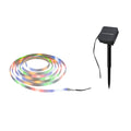LED solcelle-stripe 3 meter RGB IP44 med skumringssensor forfra