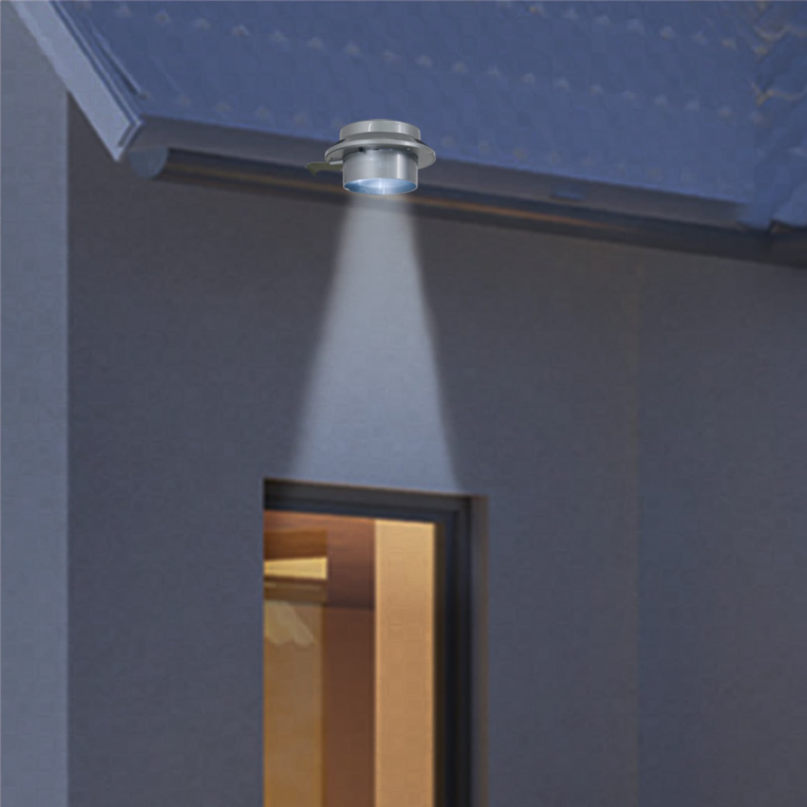Detalj av LED solcelle-takrennelampe Mistra 6-pk grå IP44