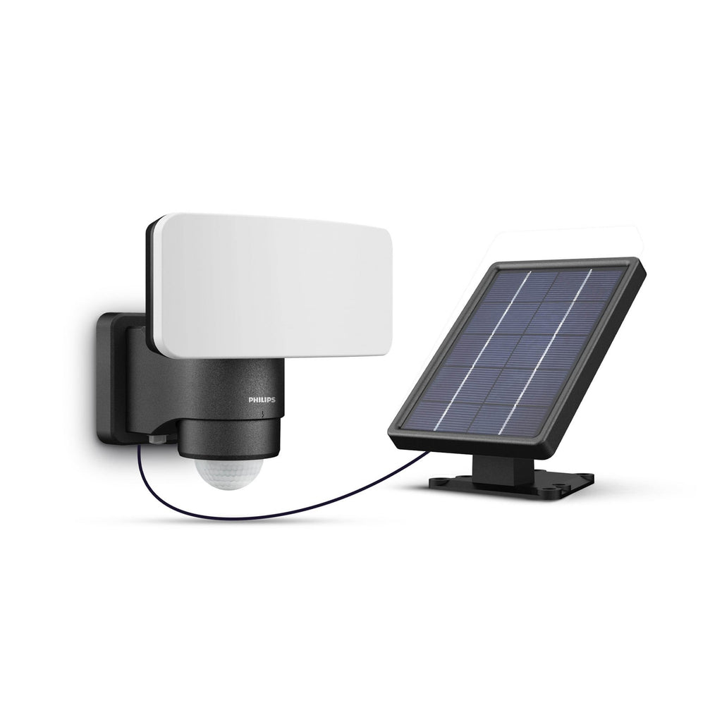 LED solcelle utespot Tylus med bevegelsessensor svart IP44 forfra