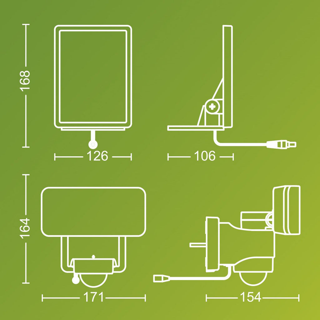 LED solcelle utespot Tylus med bevegelsessensor svart IP44 bakside