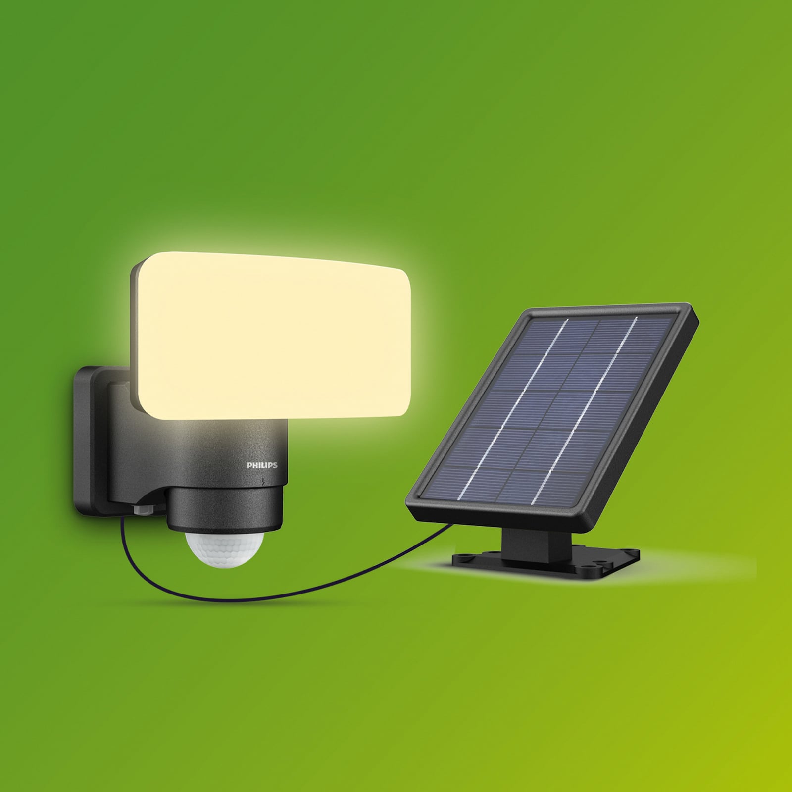 Detalj av LED solcelle utespot Tylus med bevegelsessensor svart IP44
