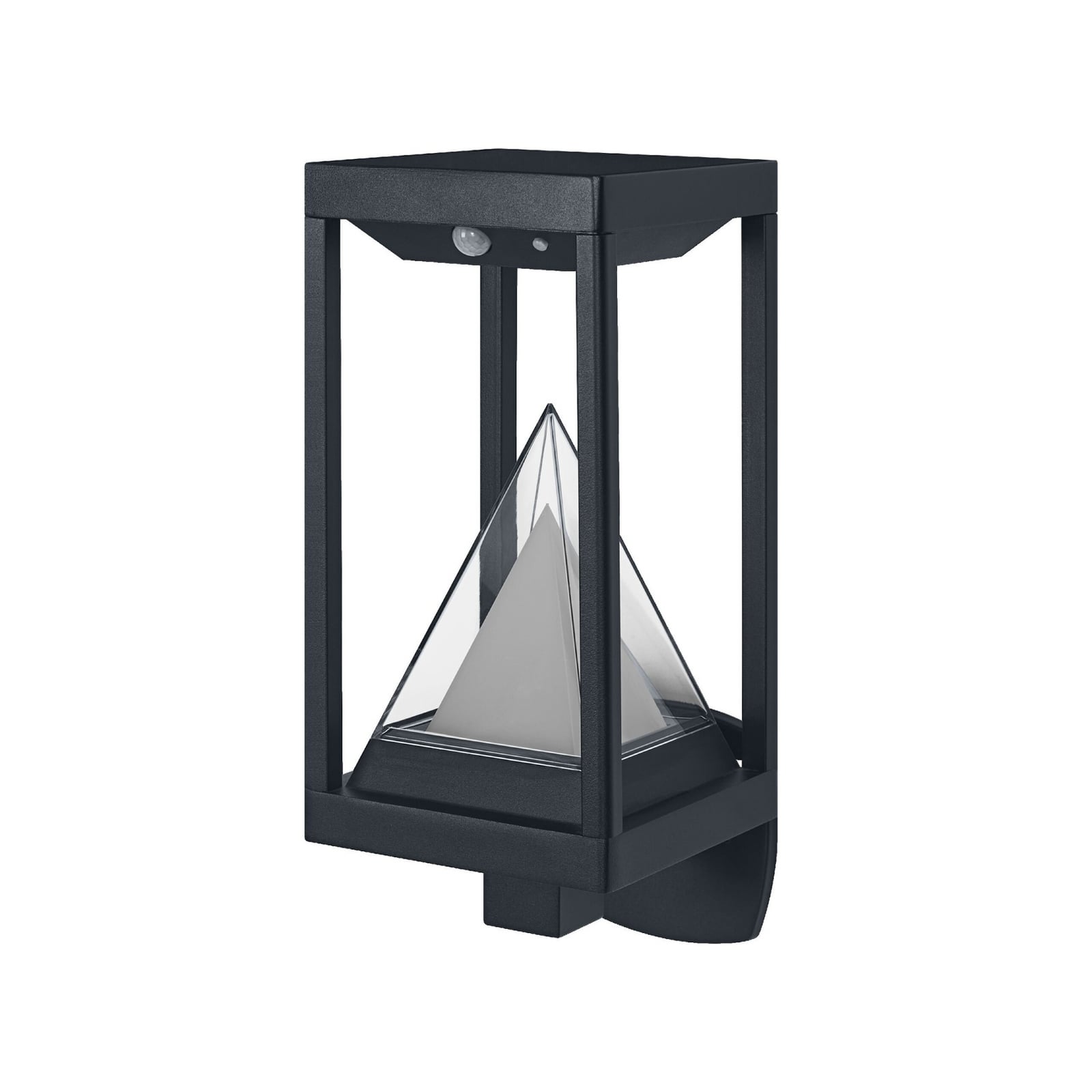 LED solcelle utevegglampe Alps svart bakside og sensor