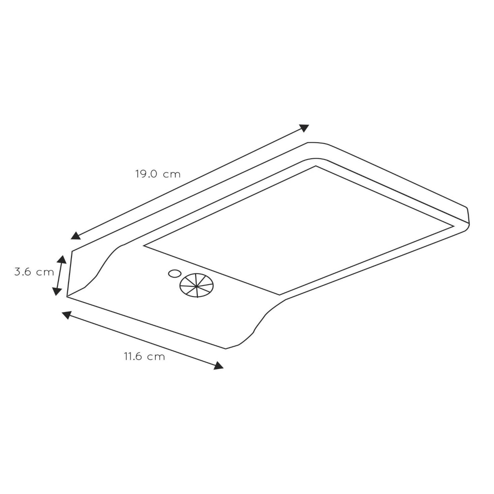 LED solcelle utevegglampe Basic med bevegelsessensor svart IP44 bakside