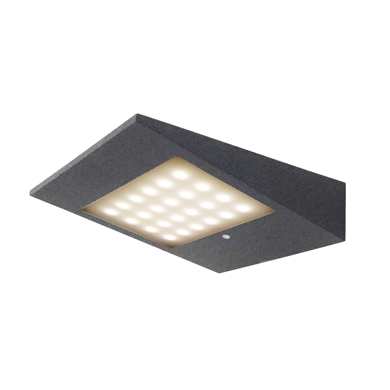 LED solcelle utevegglampe med bevegelsessensor aluminium antrasitt IP54 bakside