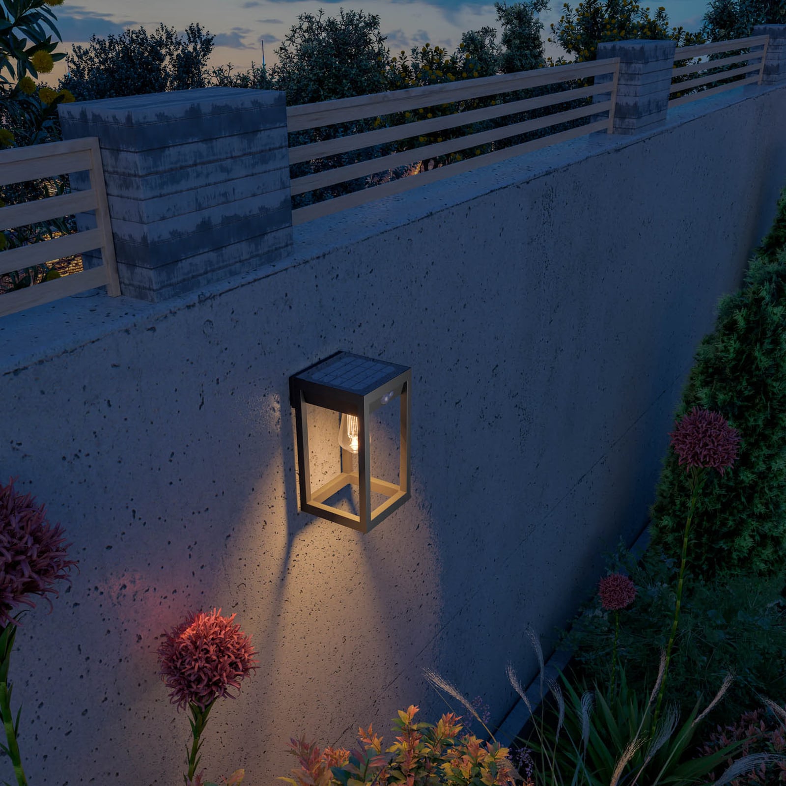 Montert LED solcelle utevegglampe med bevegelsessensor RGBW - Calex utendørs