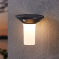 LED solcelle utevegglampe Corbezzola med bevegelsessensor i svart og hvit forside
