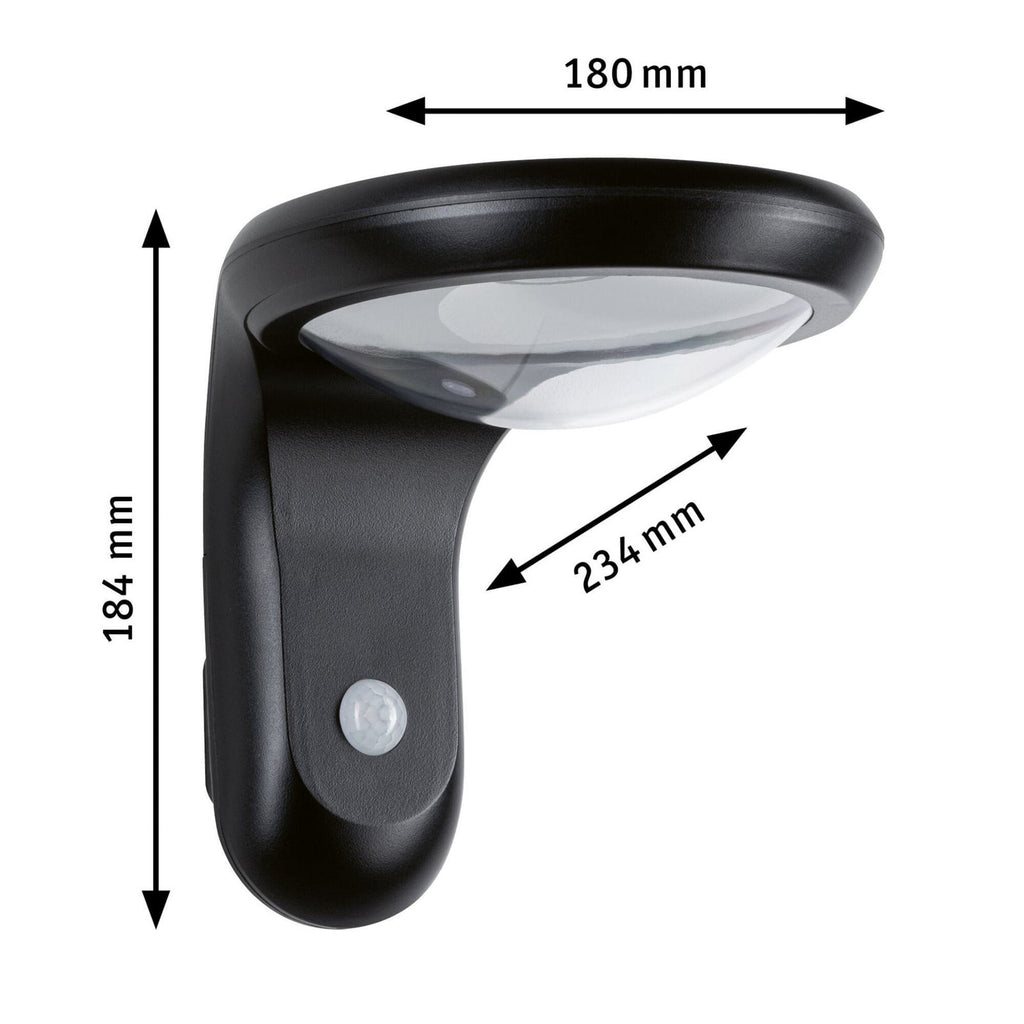 Detalj av LED solcelle utevegglampe Diskola med bevegelsessensor IP44