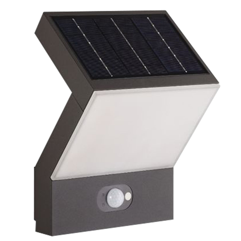 LED solcelle utevegglampe med bevegelsessensor IP54 - DOTLUX forfra