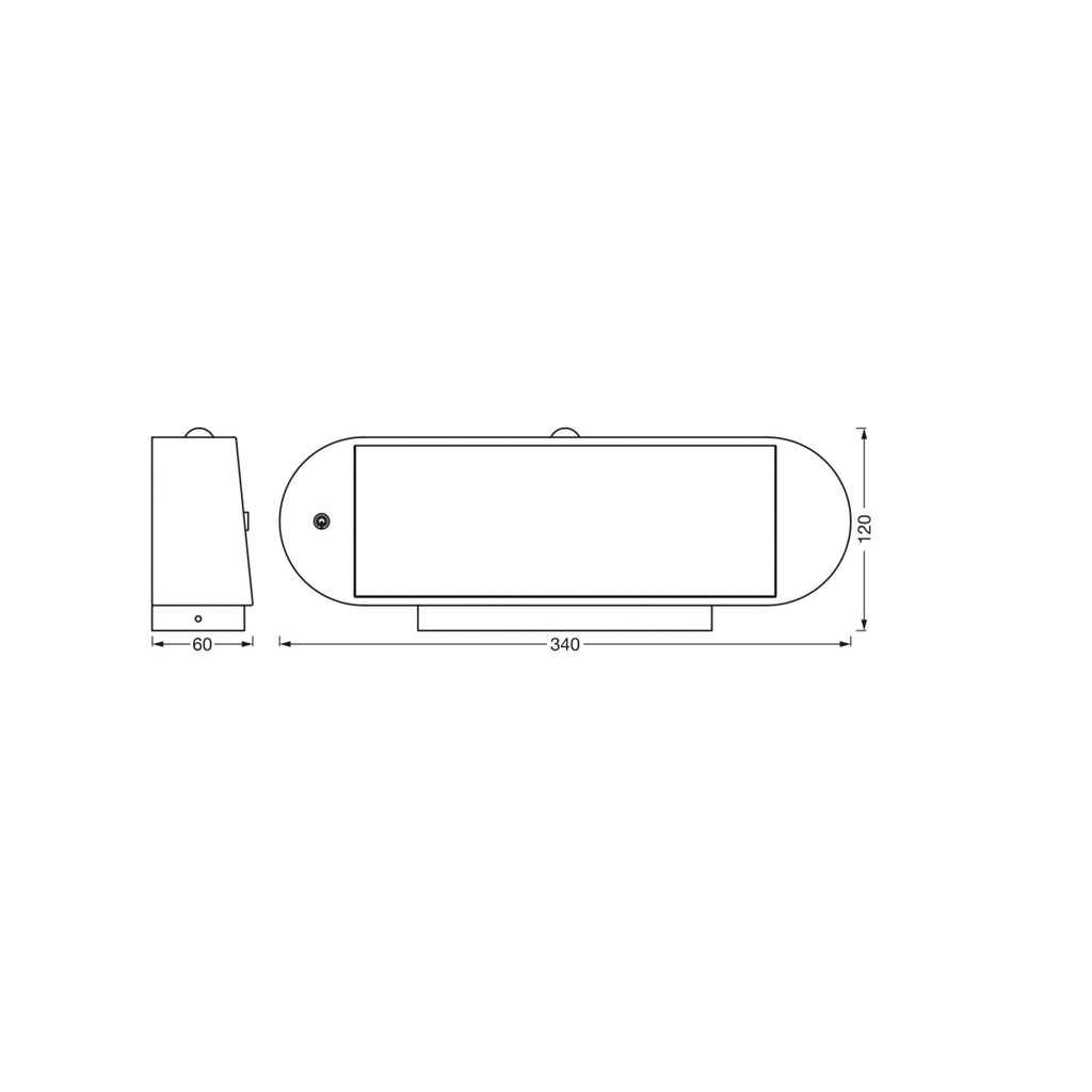 LED solcelle utevegglampe Endura Style oval 34 cm med sensor bakside