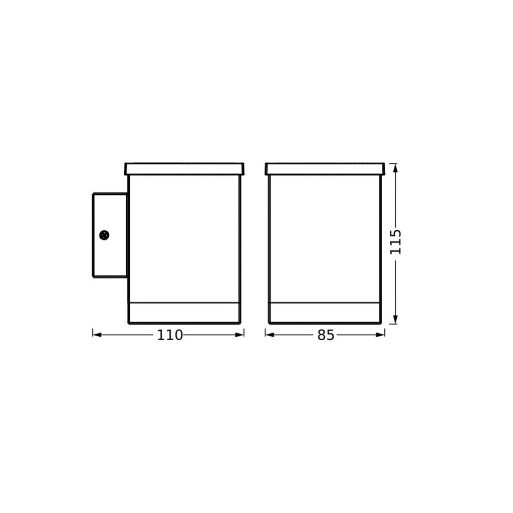 LED solcelle utevegglampe Endura Style Quadro grafitt IP44 bakside