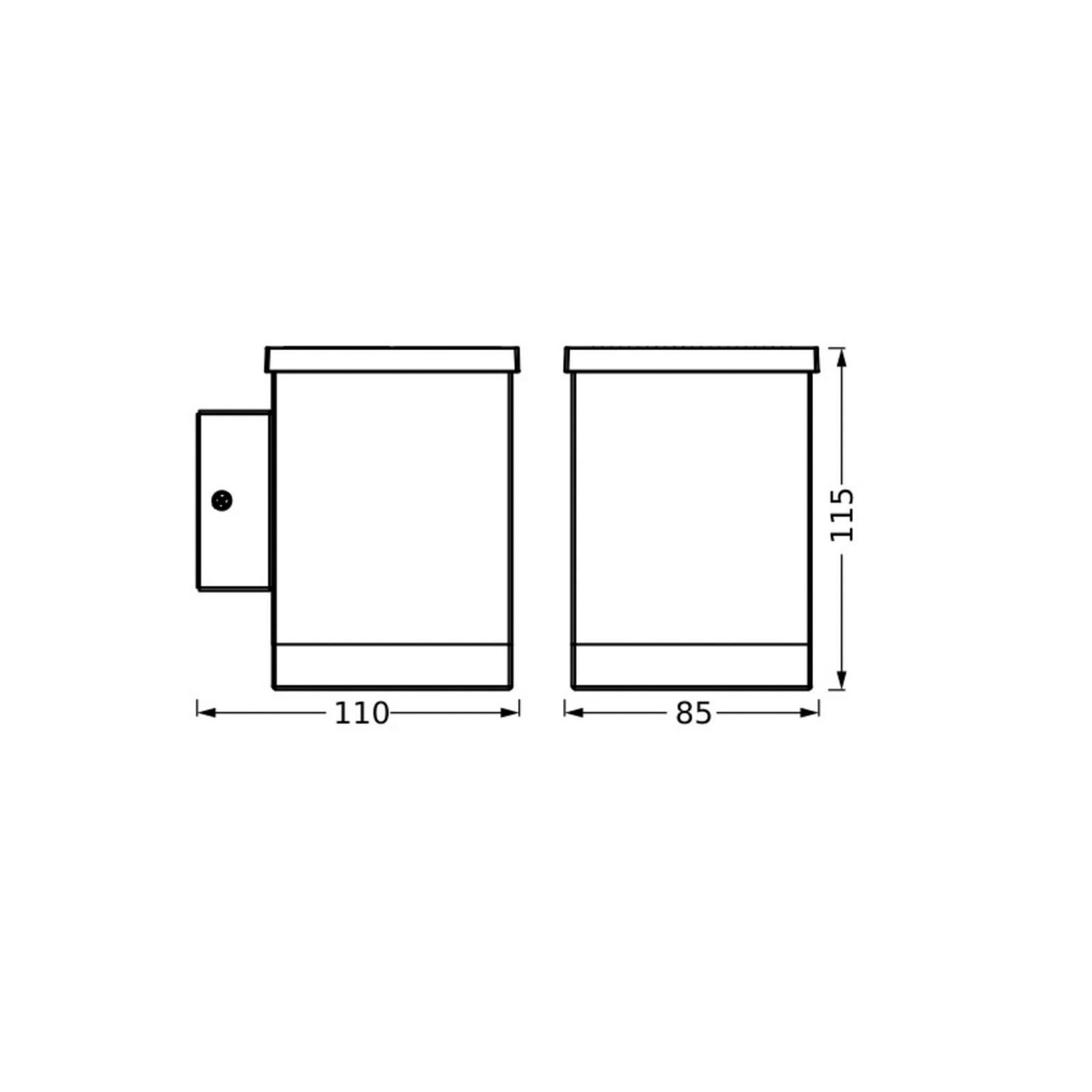 LED solcelle utevegglampe Endura Style Quadro grafitt IP44 bakside
