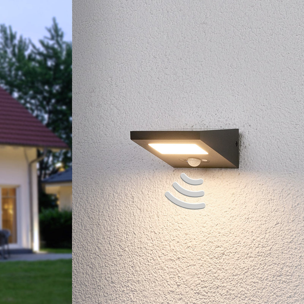 LED solcelle utevegglampe Felin med bevegelsessensor IP54 bakside